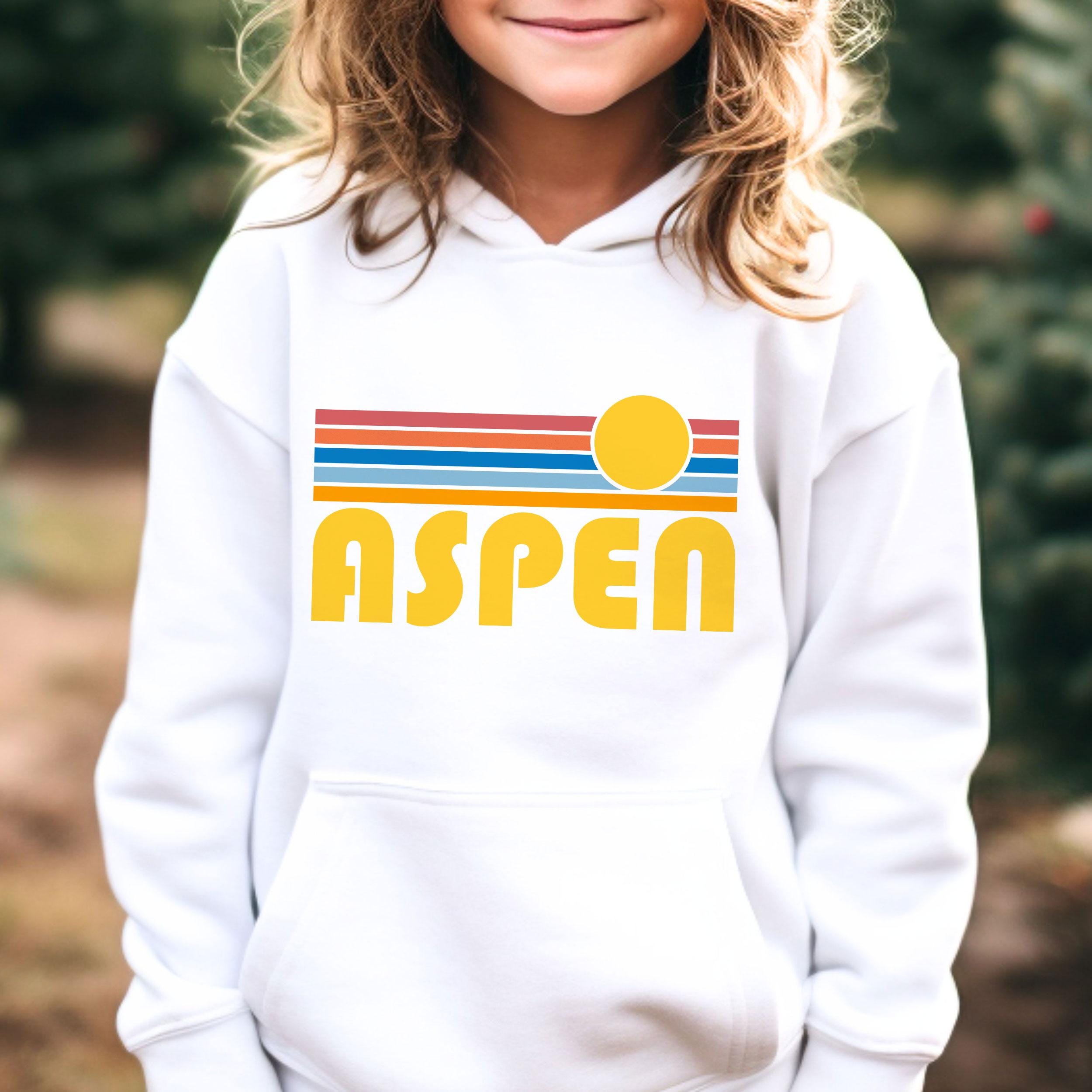 Aspen Colorado Youth Hoodie Retro Sunset Unisex Aspen Youth Sweatshirt Personalization Available Hoodie – Cozy Vibes · Top Pick For Any Outfit