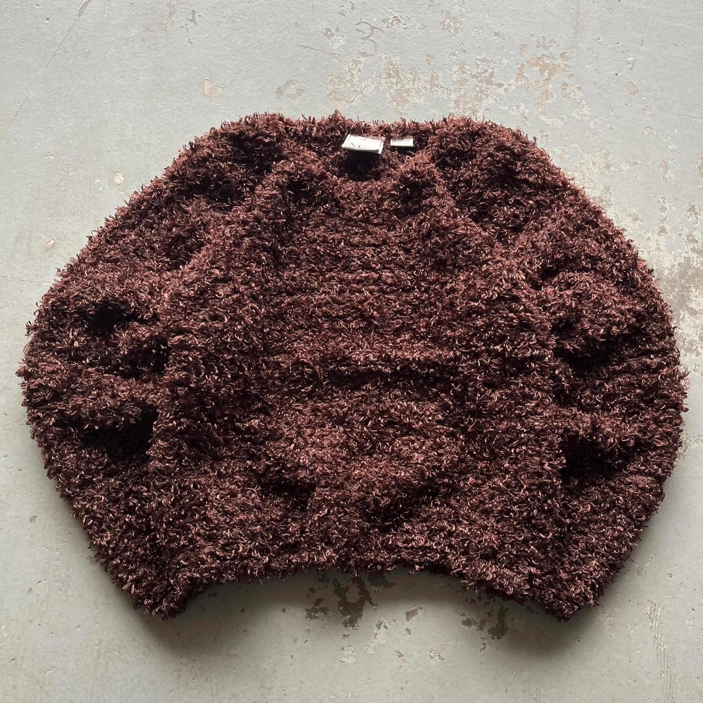Vintage 90s Unique Chocolate Brown Fuzzy Furry Grunge Sweater Graphic Tee – Warm & Stylish · Perfect For Daily Wear