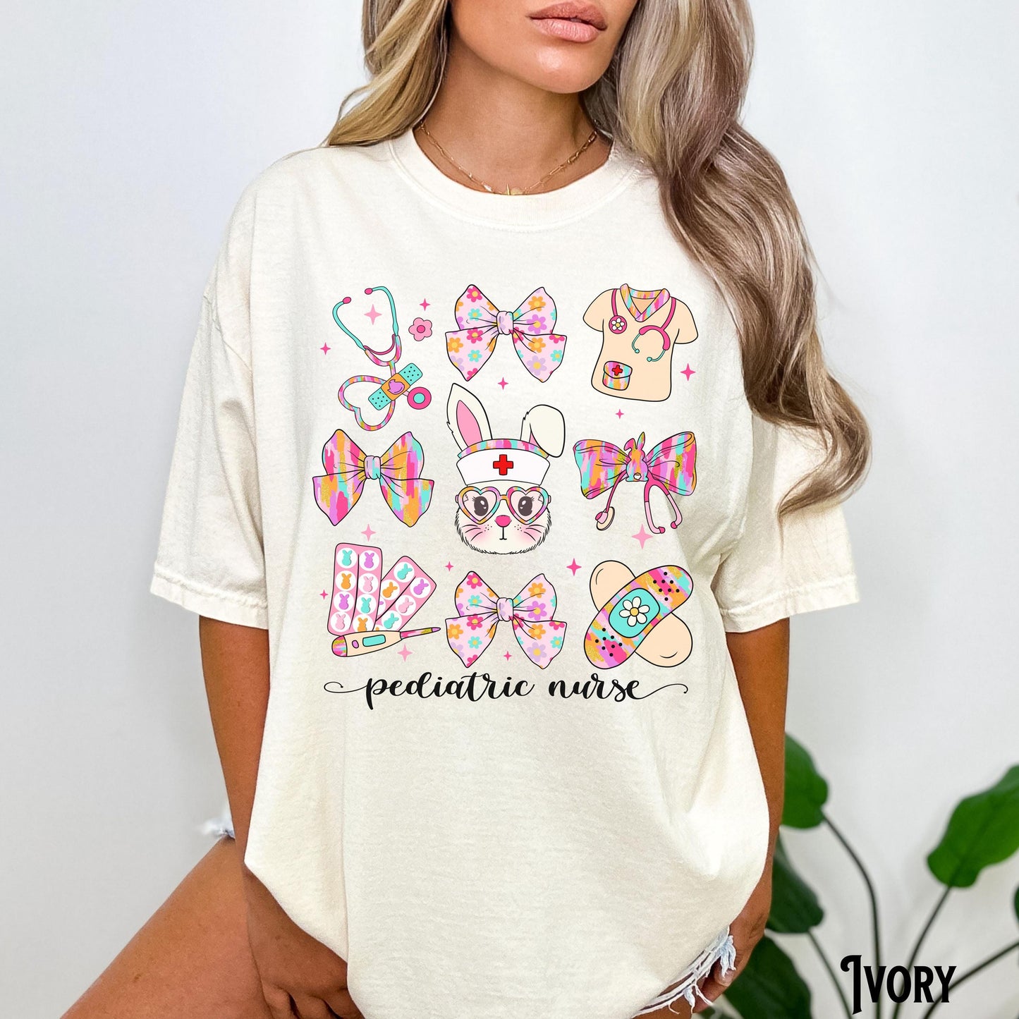 Pediatric Nurse Easter Shirt PEDS Easter Tee Pediatrics Easter Bunny Bow T Shirt Nursing Spring Pediatric Nurse Gift Graphic Tee – Bold Style · Great Gift For Fans