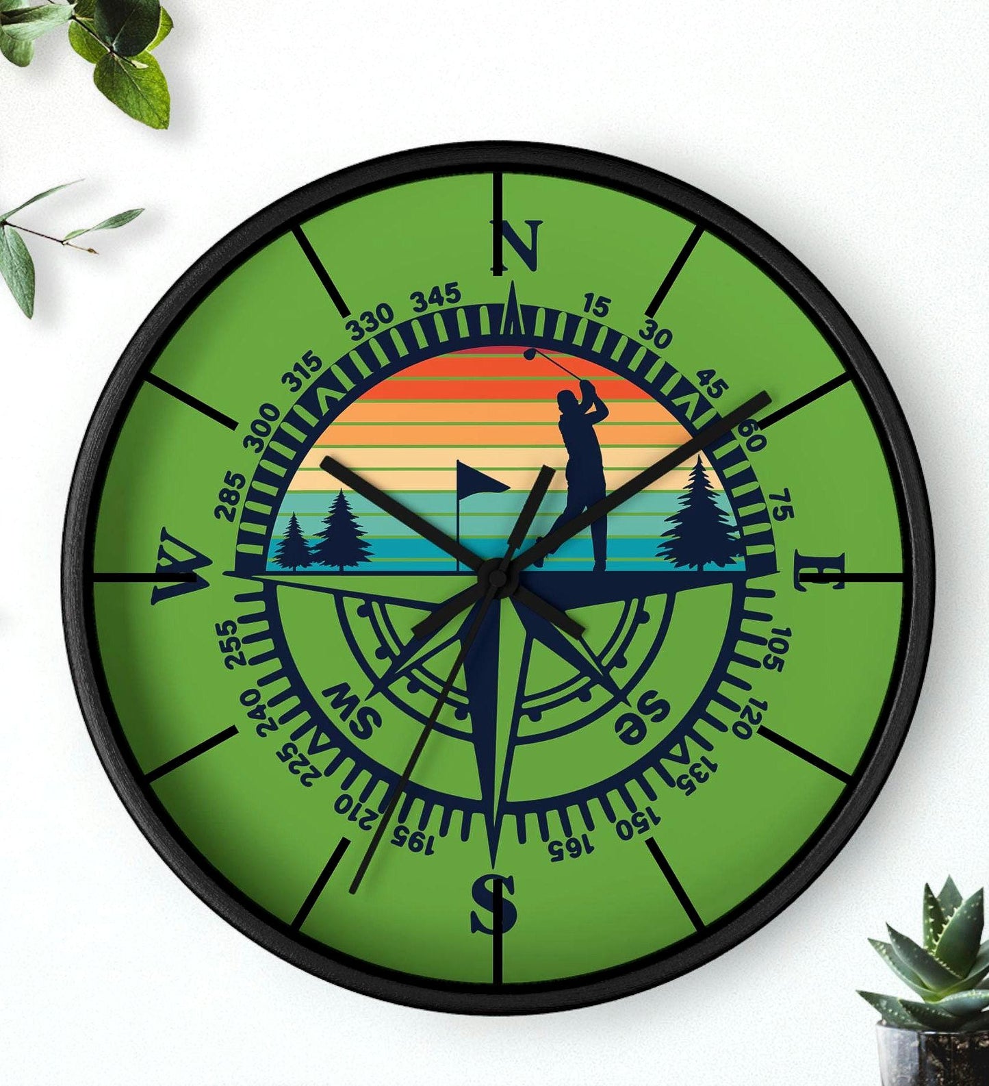 Golfing Wall Clock Golf Decor Sports Wall Art Golf Lover Gift Unique Clock for Golfer Compass Golf Adventure Golfer Gift Graphic Tee – Easygoing Wear · Trending Graphic Apparel
