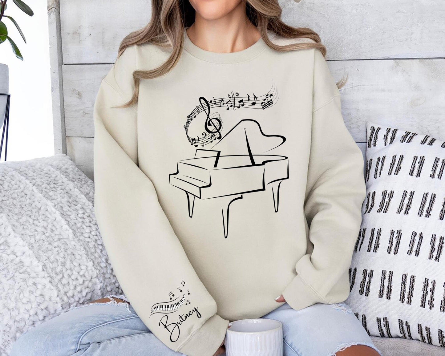 Custom Name Piano Shirt Pianist Musician Tee Piano Player Gift Music Lover Shirt Personalized Piano Teacher Gift Custom Piano Sweatshirt Sweatshirt – Soft Feel · Top Pick For Any Outfit