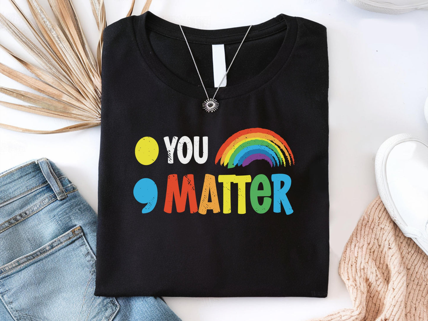 You Matter Shirt Semicolon Shirt You Matter Shirt Mental Health Mental Health Rainbow Shirt Suicide Prevention Awareness Shirt Graphic Tee – Easygoing Wear · Top Pick For Any Outfit