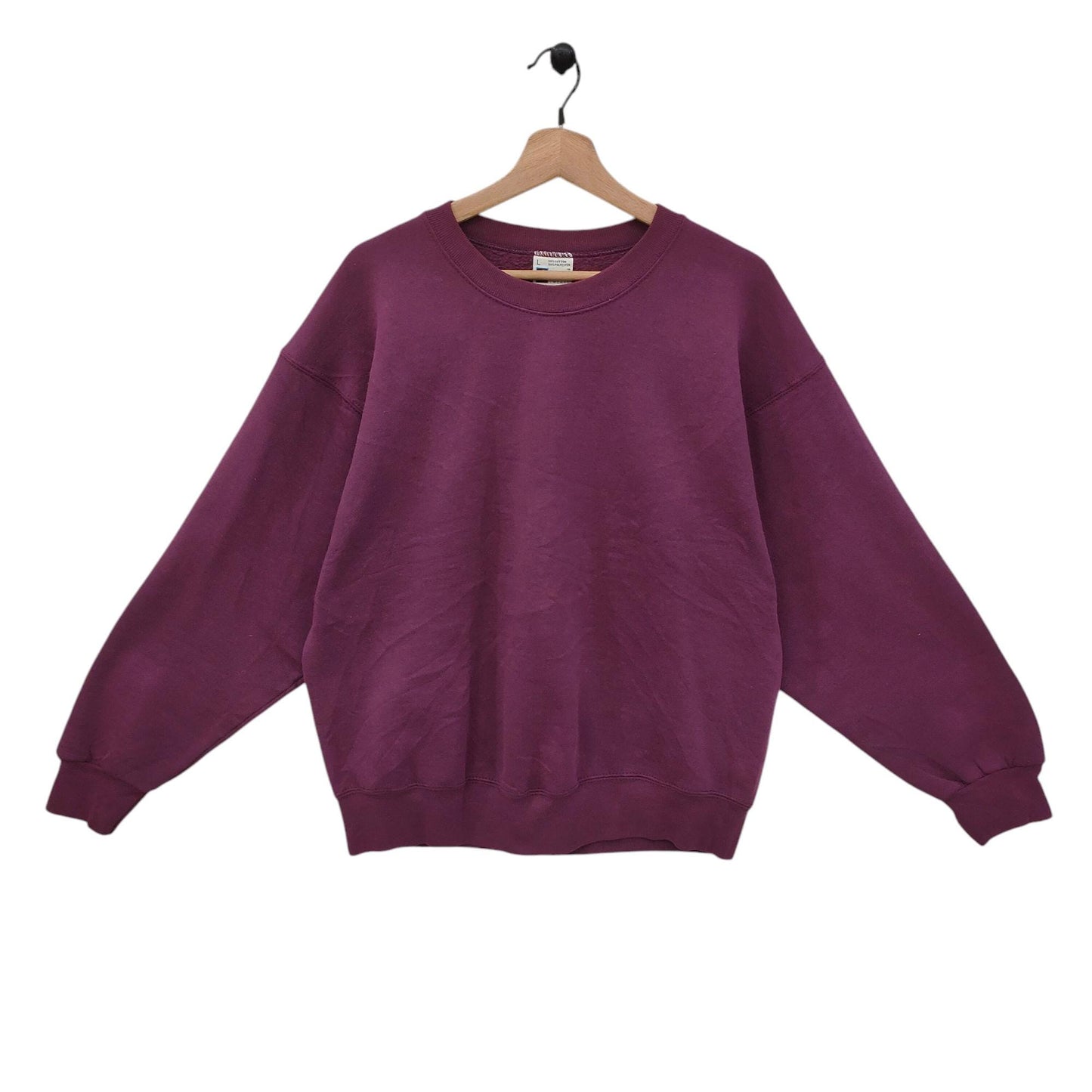 Vtg 90s Pro Spirit Blank Sweatshirt Large Vintage Sweater Jumper Pullover Crewneck Plain Maroon Size L Sweatshirt – Bold Style · Must-Have Style