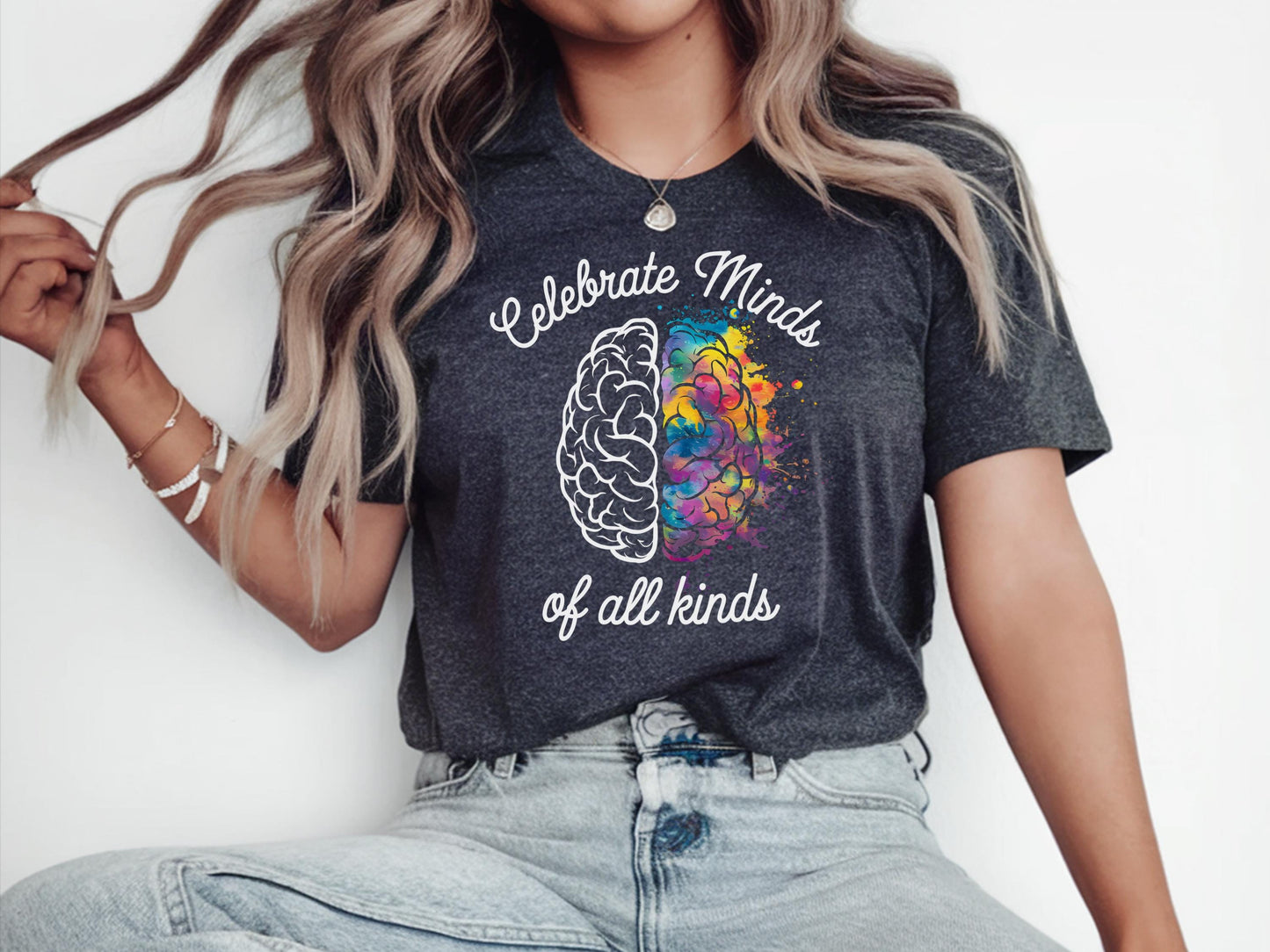 Celebrate Minds of All Kinds Shirt Speech Therapy Mental Health Shirt Special Education Teacher Teacher Shirt Neurodiversity Shirt Graphic Tee – Aesthetic Look · Must-Have Style