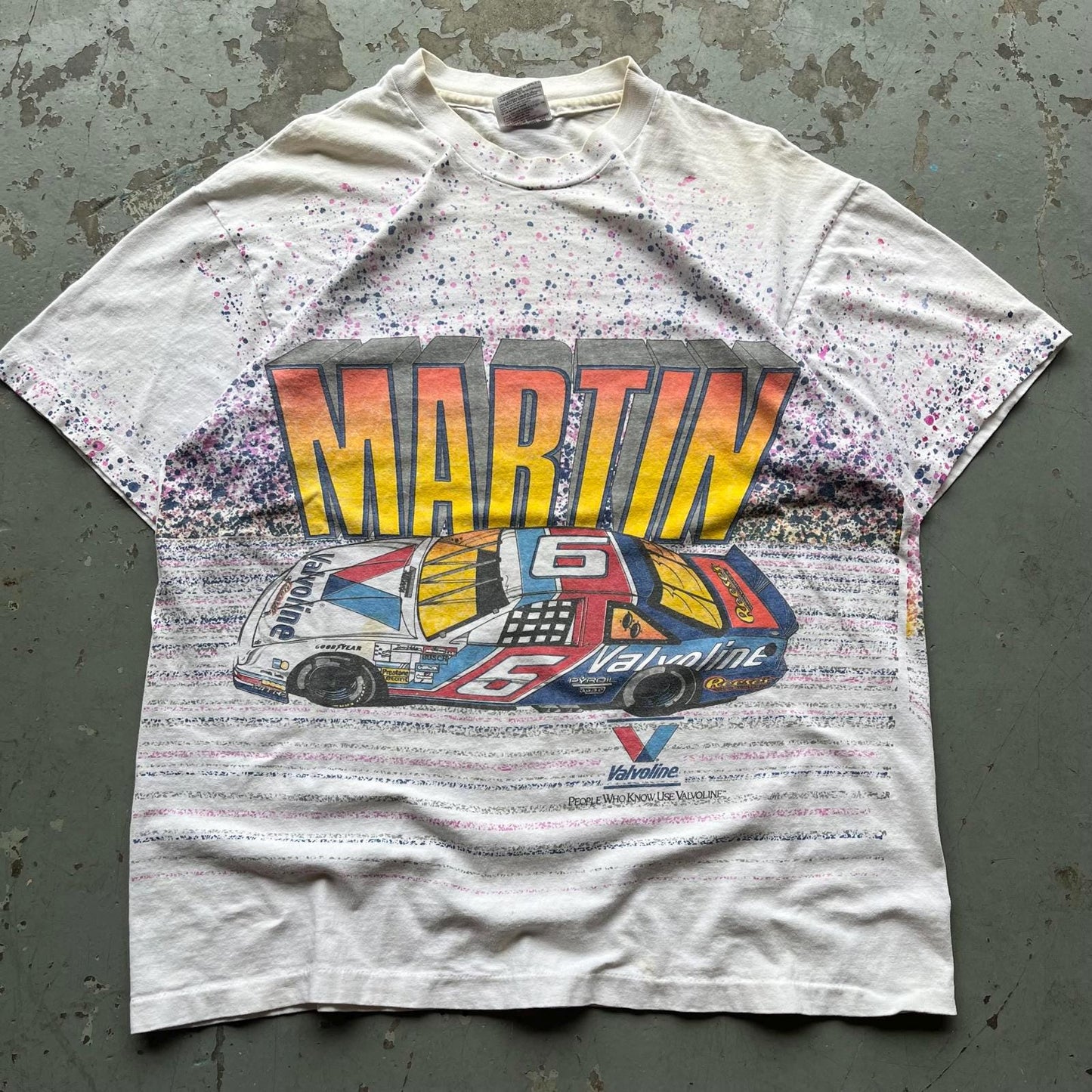 Vintage 90s AOP Valvoline Racing Mark Martin NASCAR Shirt Graphic Tee – Cozy Vibes · Perfect For Daily Wear