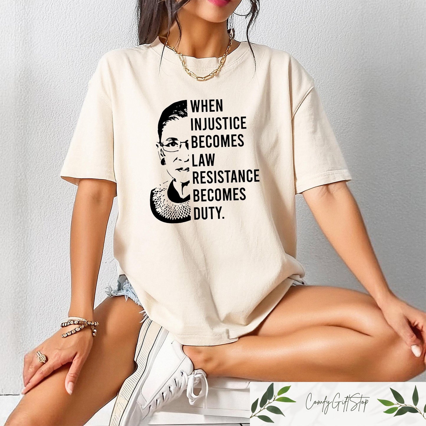 I Dissent Tshirt Funny RBG Sweatshirt Ruth Bader Ginsburg Shirt Notorious RBG Gift When Injustice Becomes Law Resistance Become Duty Tee Sweatshirt – Warm & Stylish · High-Quality Print