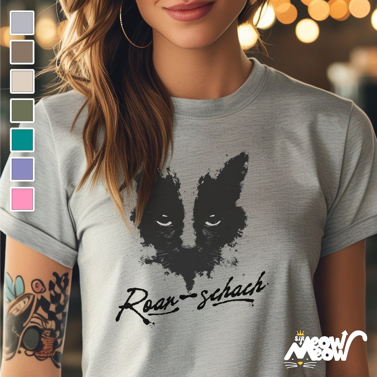 Cat Rorschach Test T Shirt Roar schach Inkblot Cat Tee Perfect Gift for Edgy Cat Lovers Graphic Tee – Bold Style · High-Quality Print