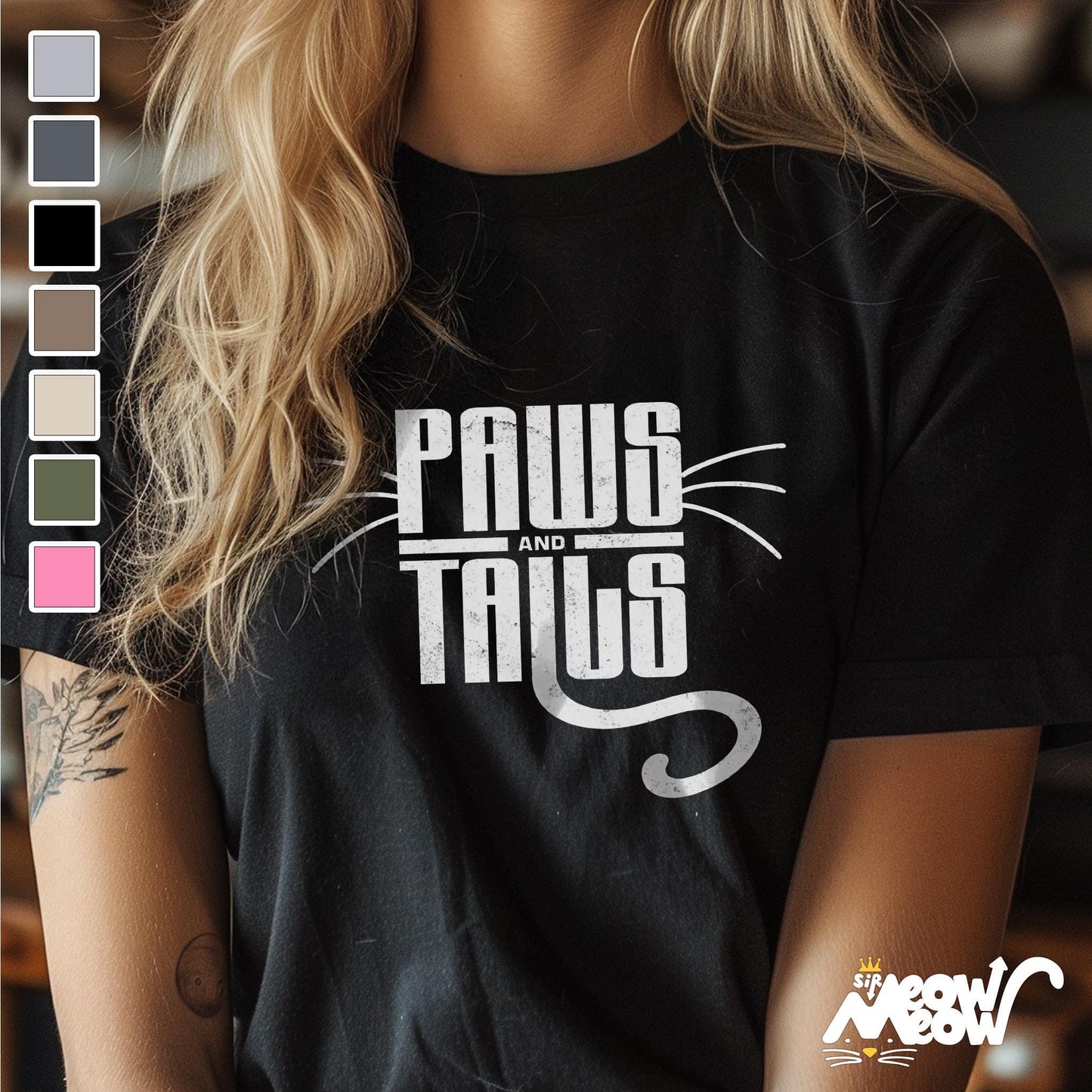 Paws and Tails Cat Lover T Shirt Whisker Friendly Design Perfect Gift for Feline Fans Graphic Tee – Feel-Good Design · Top Pick For Any Outfit