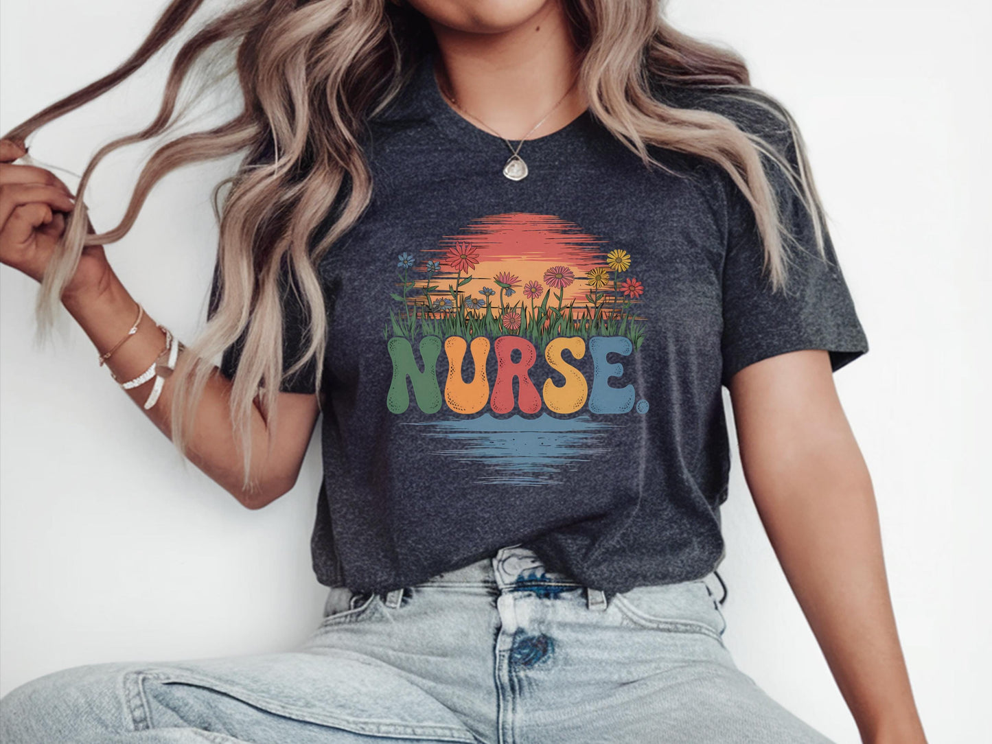 Floral Nurse Shirt Shirting Nurses Nurseshirt Gifted Gifted Giftful Nurse Giftful Gifts For Nurses Gift For Nurse ER Nurse Shirts Graphic Tee – Warm & Stylish · Perfect For Daily Wear