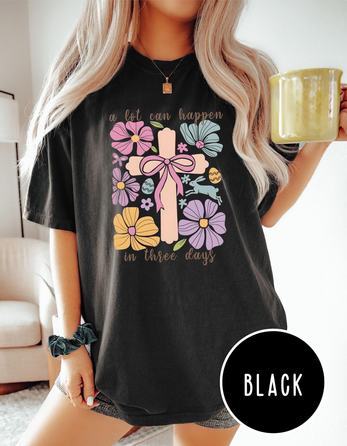 A Lot Can Happen in 3 Days Shirt Retro Christian Easter Tee Easter Church Gift Shirt Religious Easter Gift Jesus Risen Tee Graphic Tee – Warm & Stylish · Perfect For Daily Wear