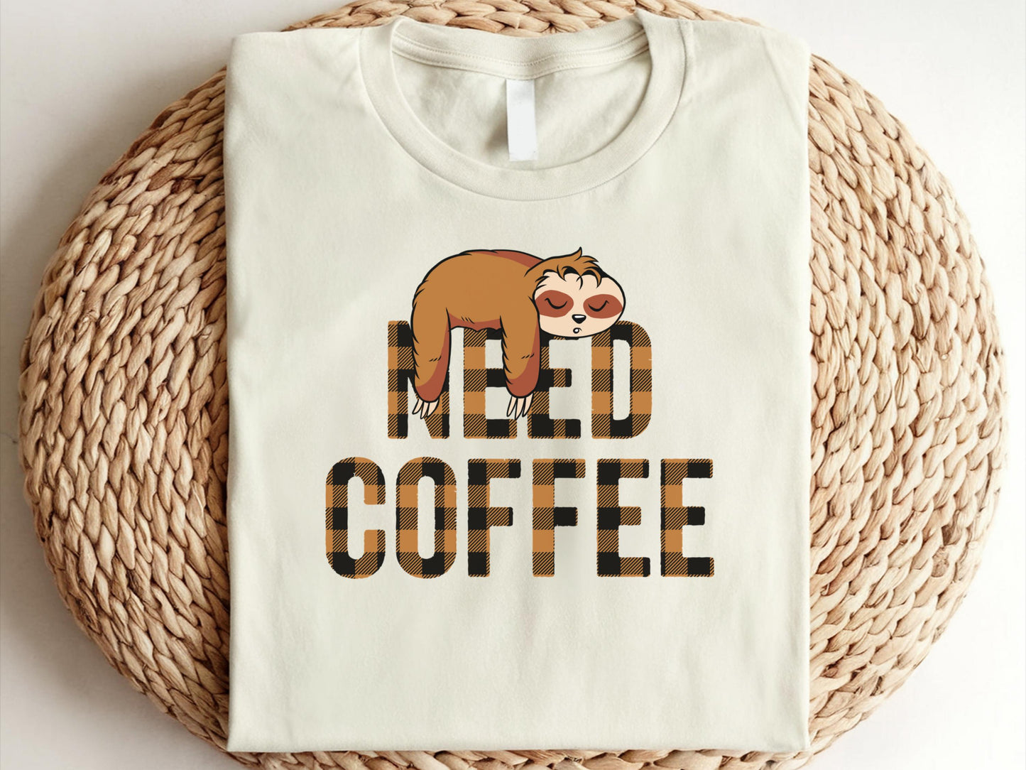 Need Coffee T Shirt Funny Sloth Shirt Coffee Lover Tee Shirt Gifted Coffee Shirt Coffee Lover Giftful Shirt Coffee Shirt Graphic Tee – Soft Feel · Perfect For Daily Wear