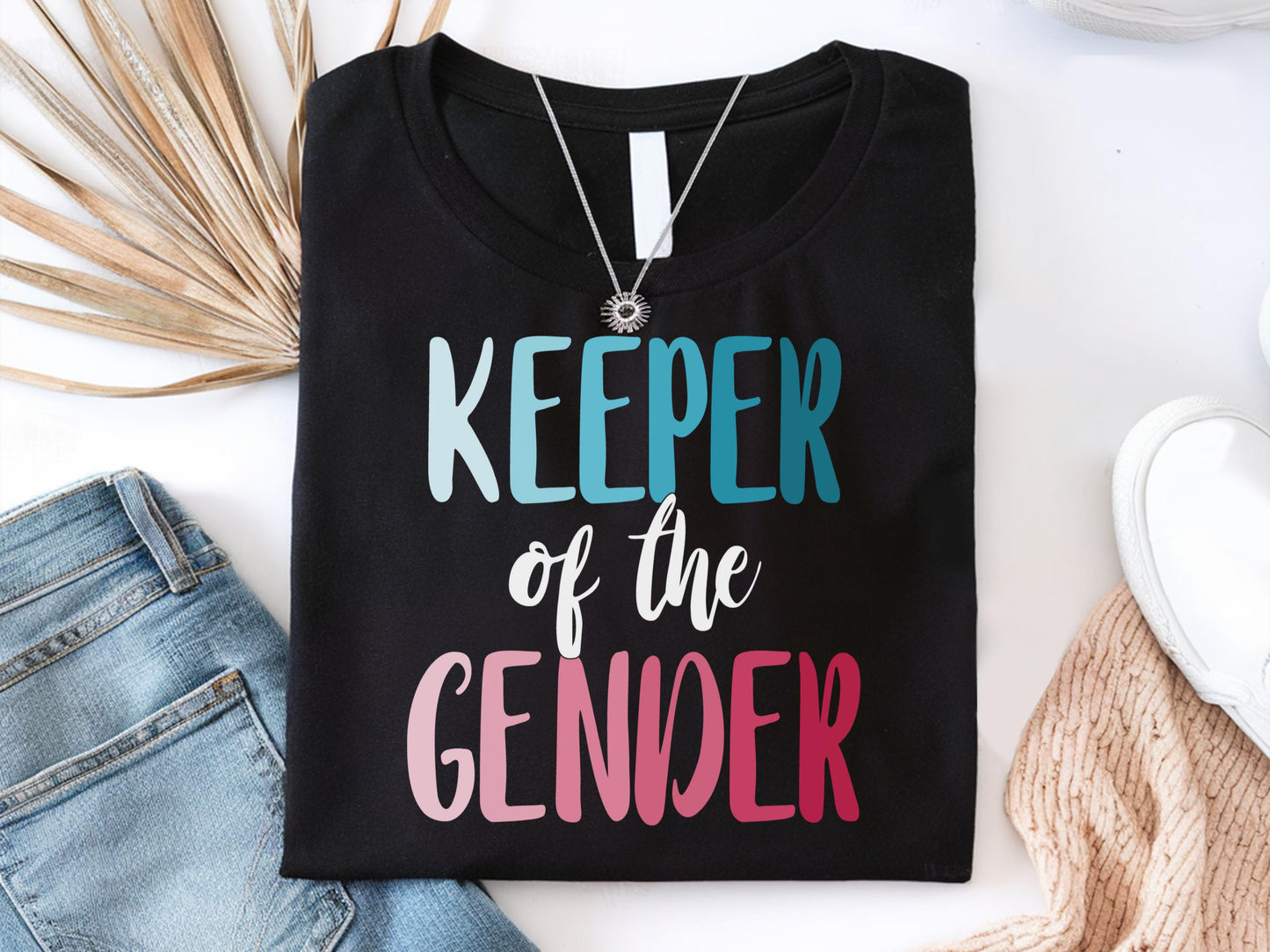 Keeper of the Gender Shirt Gender Reveal Shirt Pink Or Blue Gender Reveal Shirt Pregnancy Shirt Gender Reveal Giftful Baby Shower Shirt Graphic Tee – Premium Graphic · High-Quality Print