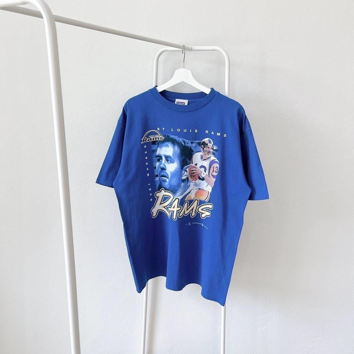 Vintage 00s St Louis Rams football 2000 Kurt Warner 13 vintage Sport attack blue t shirt XL Graphic Tee – Soft Feel · High-Quality Print