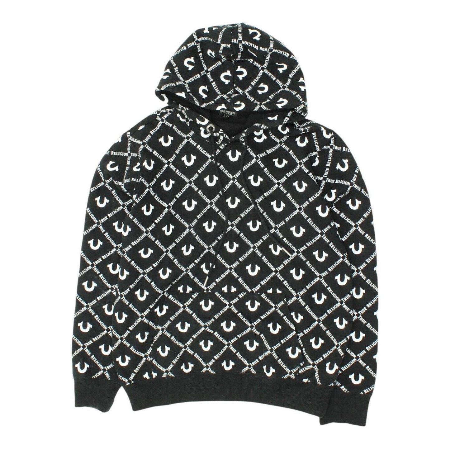 True Religion Mens Hoodie Pullover Black White Logo Print Designer Hoody Hoodie – Premium Graphic · Trending Graphic Apparel