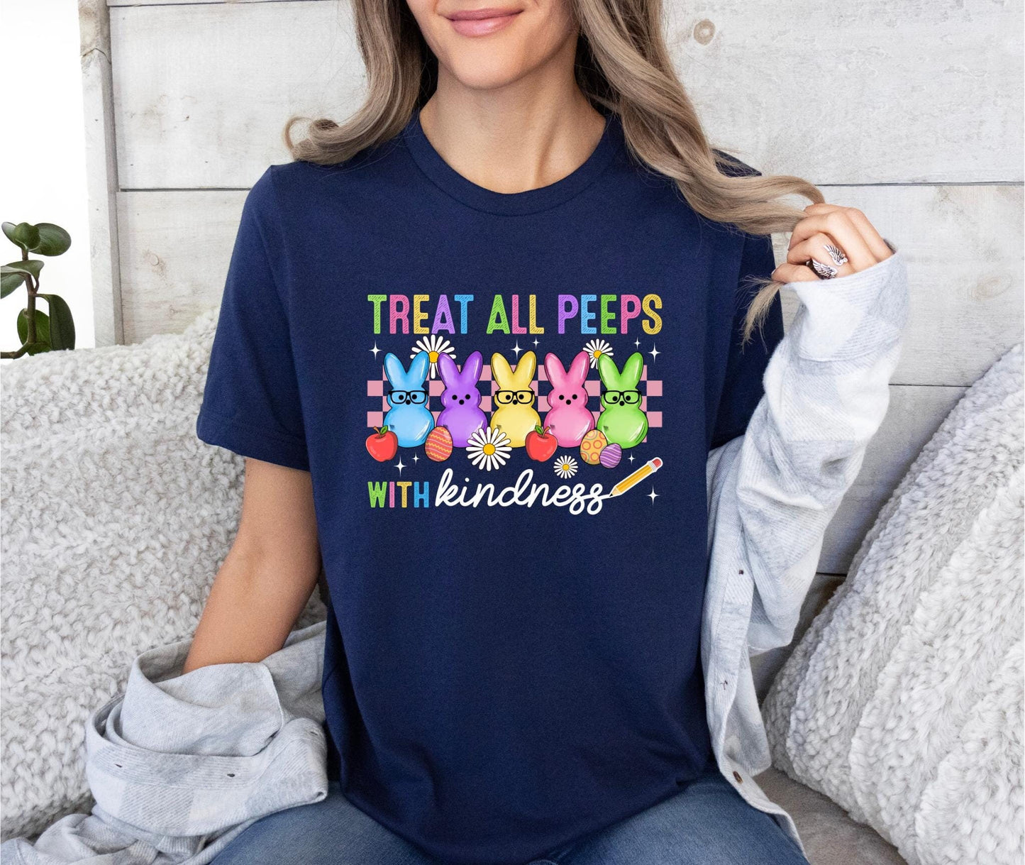 Treat All Peeps With Kindness Shirt Cute Teacher Easter Shirt Bunny Tee Easter Gift for Teachers Easter Shirts for Women Easter Shirt Graphic Tee – Aesthetic Look · Must-Have Style