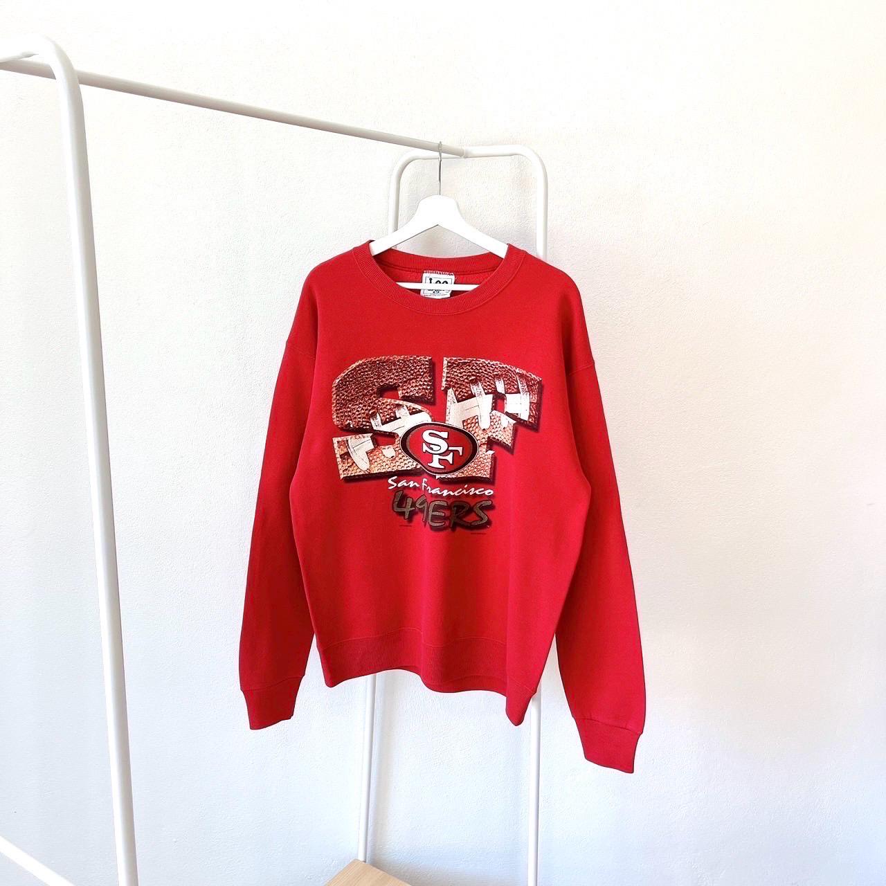Vintage 90s San Francisco 49ers football Vintage Lee sport red sweatshirt M Sweatshirt – Aesthetic Look · Top Pick For Any Outfit