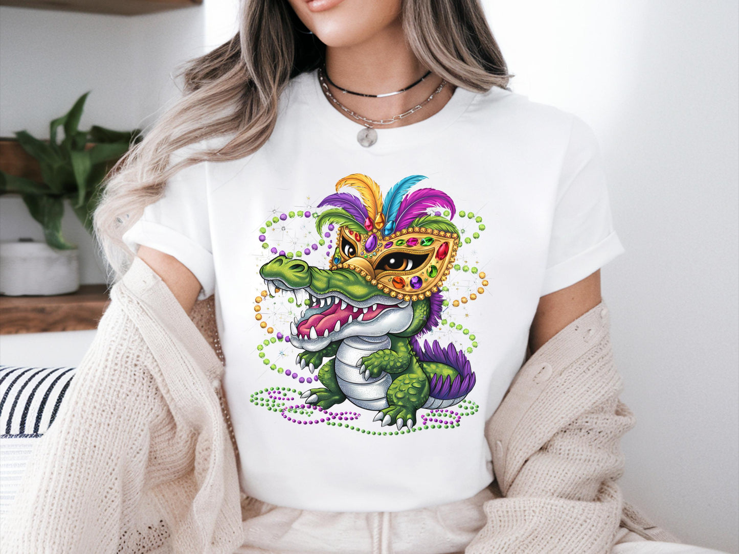 Mardi Gras Crocodile Women Mardi Gras Costume Mardi Gras Shirt Alligator Fat Tuesday Carnival Shirt Carnival Mardi Gras Shirts Graphic Tee – Feel-Good Design · Perfect For Daily Wear