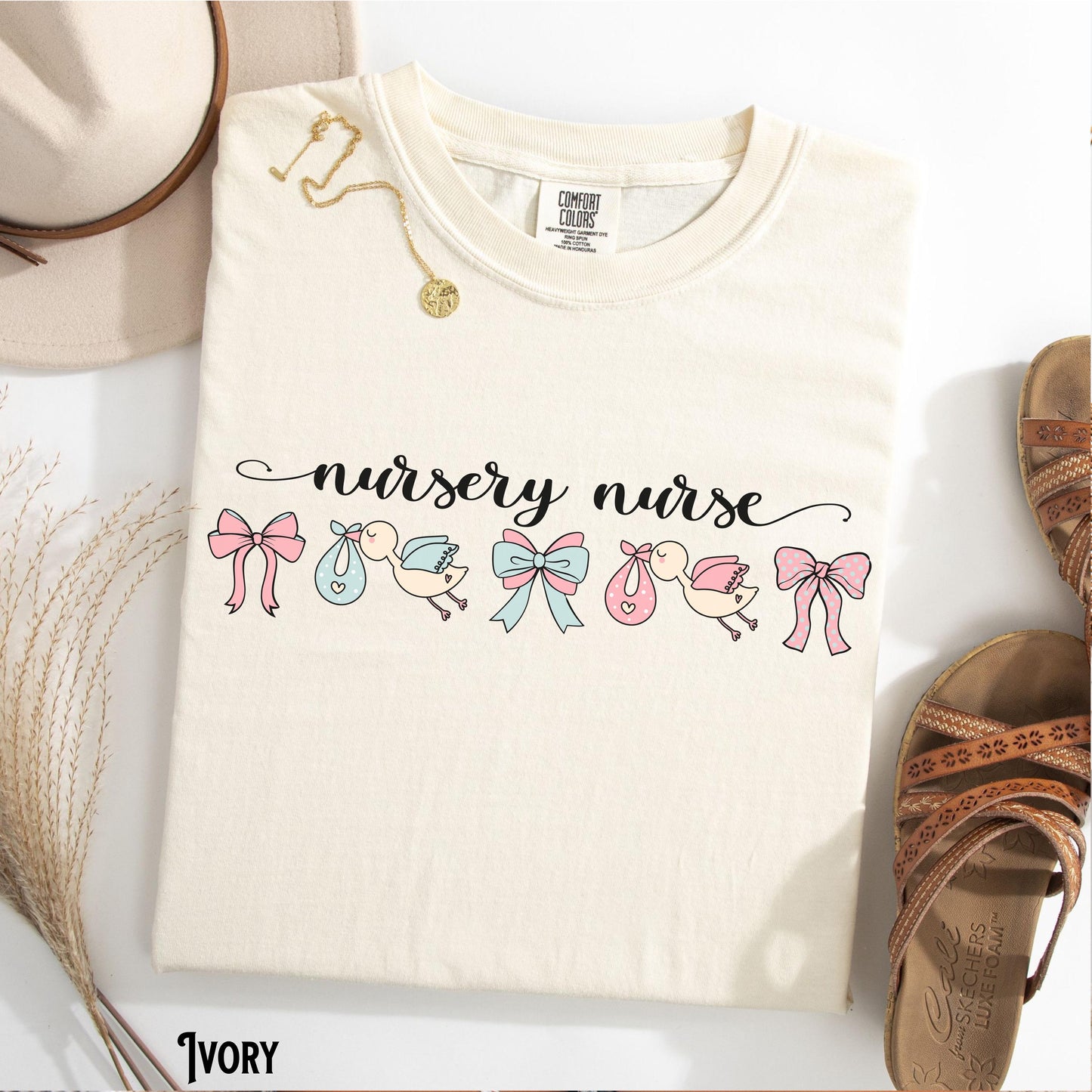 Nursery Nurse Shirt Newborn Nurse Tee Infant RN Coquette Bow Nursery Nurse T Shirt LD RN OB Postpartum Nurse Gift Graphic Tee – Aesthetic Look · Perfect For Daily Wear