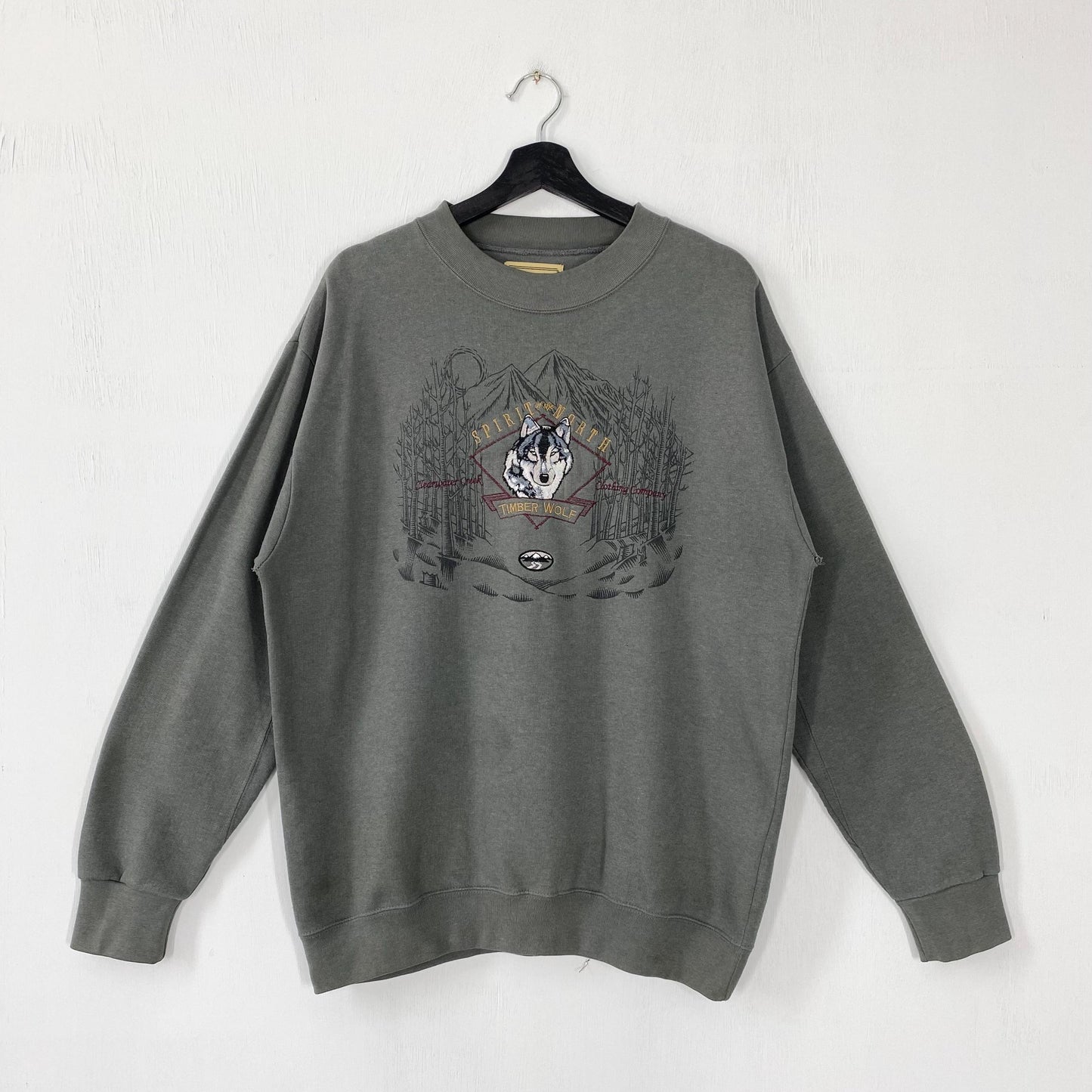 Vintage 90s Outdoor Outfitters Sweatshirt Wolf Crewneck Deer Sweater Pullover Timber Wolf Bear Ducks Unlimited Embroidered Logo Grey Large Sweatshirt – Bold Style · Must-Have Style