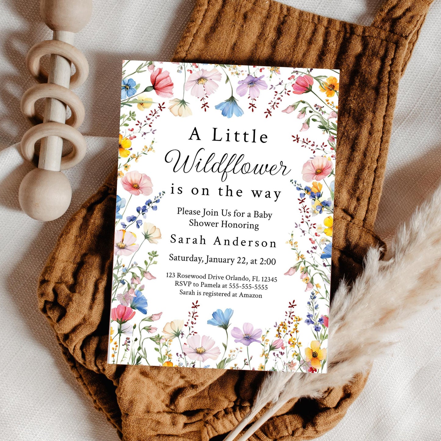 Wild Flower Baby Shower Invitation Wildflower Baby Shower Invite A Little Wildflower is on the Way Invitation Template Floral Baby Shower W3 Graphic Tee – Warm & Stylish · Great Gift For Fans