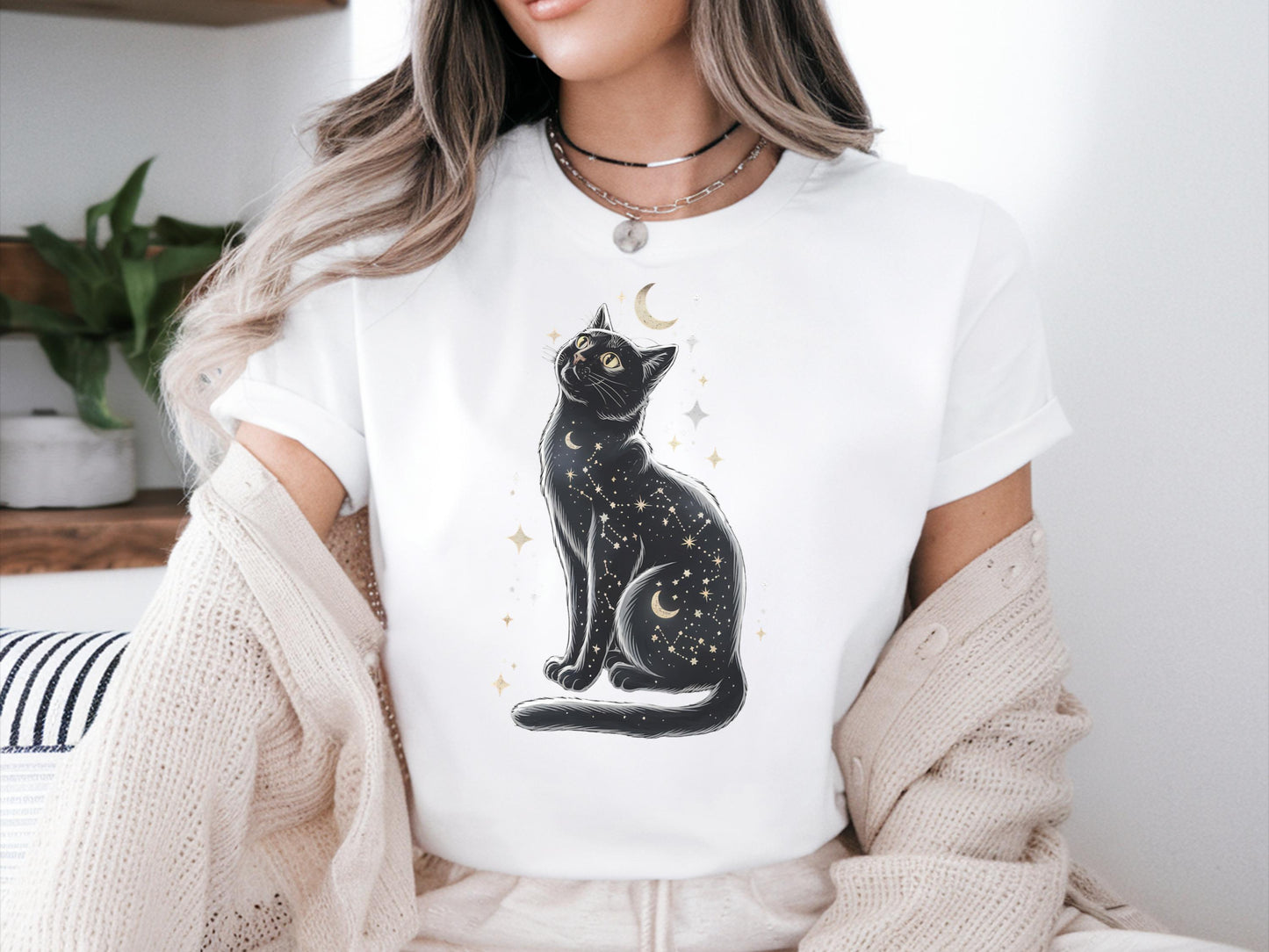 Boho Vintage Moon Shirt Cat Lovers Shirts Gifted Shirt For Cat Lovers Giftful Cat Shirt Celestial Moon Tee Shirt Black Cat Tee Shirt Graphic Tee – Soft Feel · Top Pick For Any Outfit