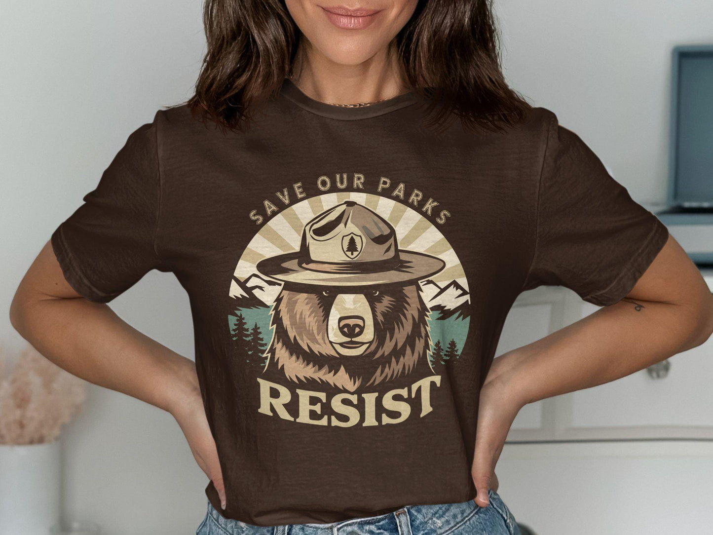 Save Our Parks Resist Tee Resistance Bear T Shirt Resistance Shirt Vintage Forest Service Tee Retro Resist TShirt Graphic Tee – Easygoing Wear · Must-Have Style