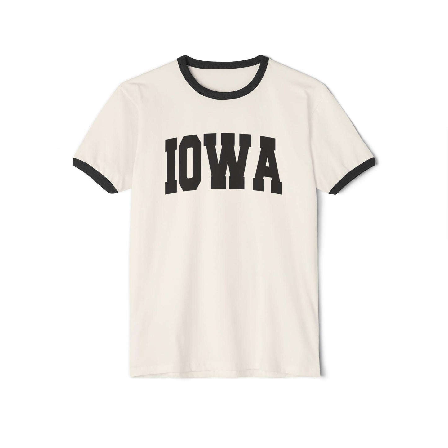 Iowa Cotton Ringer Graphic Tee Unisex Iowa T Shirt Vintage Style Tee Men39sWomen39s Tee Collegiate Style Graphic Tee – Easygoing Wear · Top Pick For Any Outfit