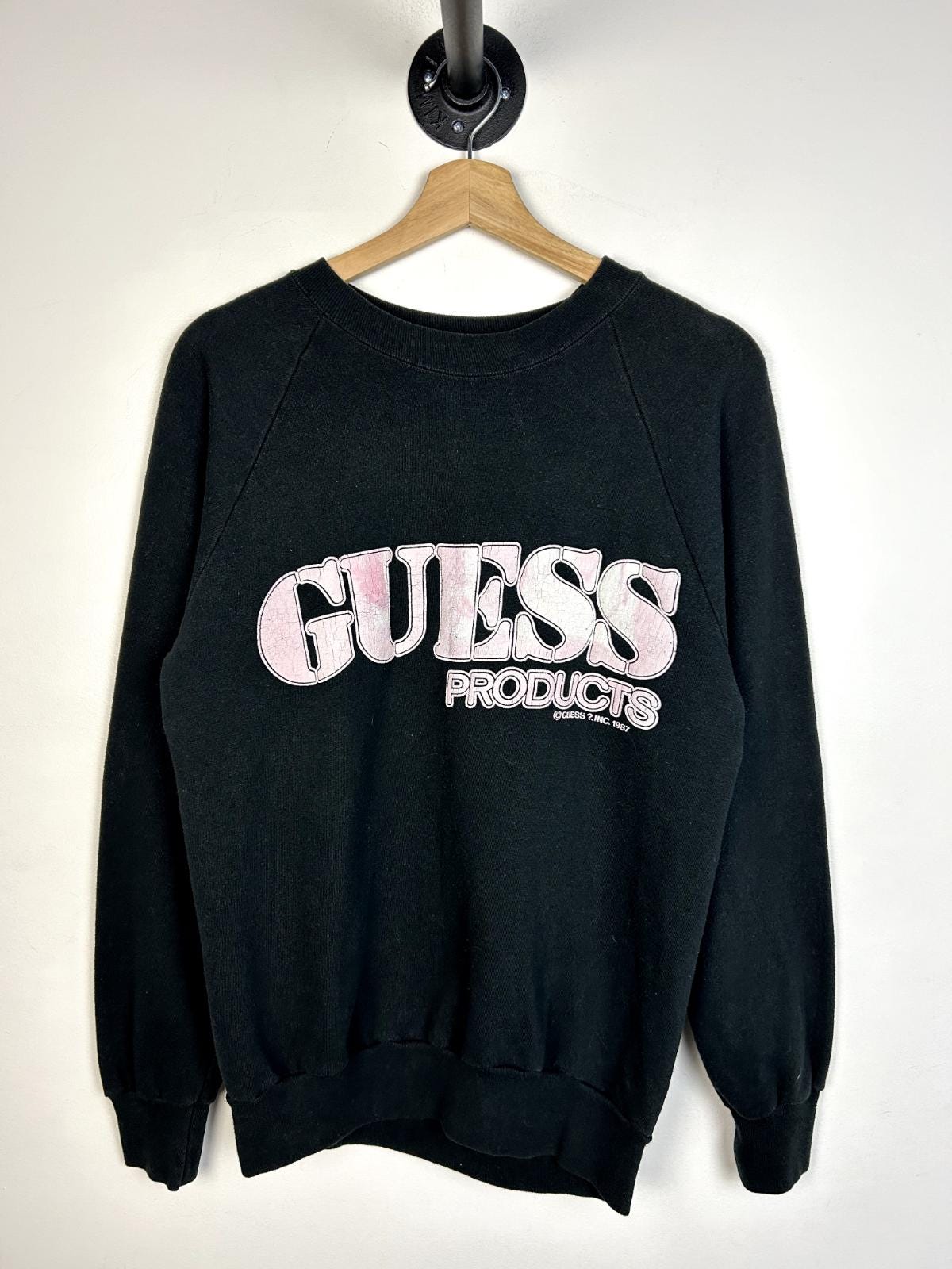 Vintage 80s Guess Products Black Crewneck Size S Graphic Tee – Premium Graphic · Must-Have Style