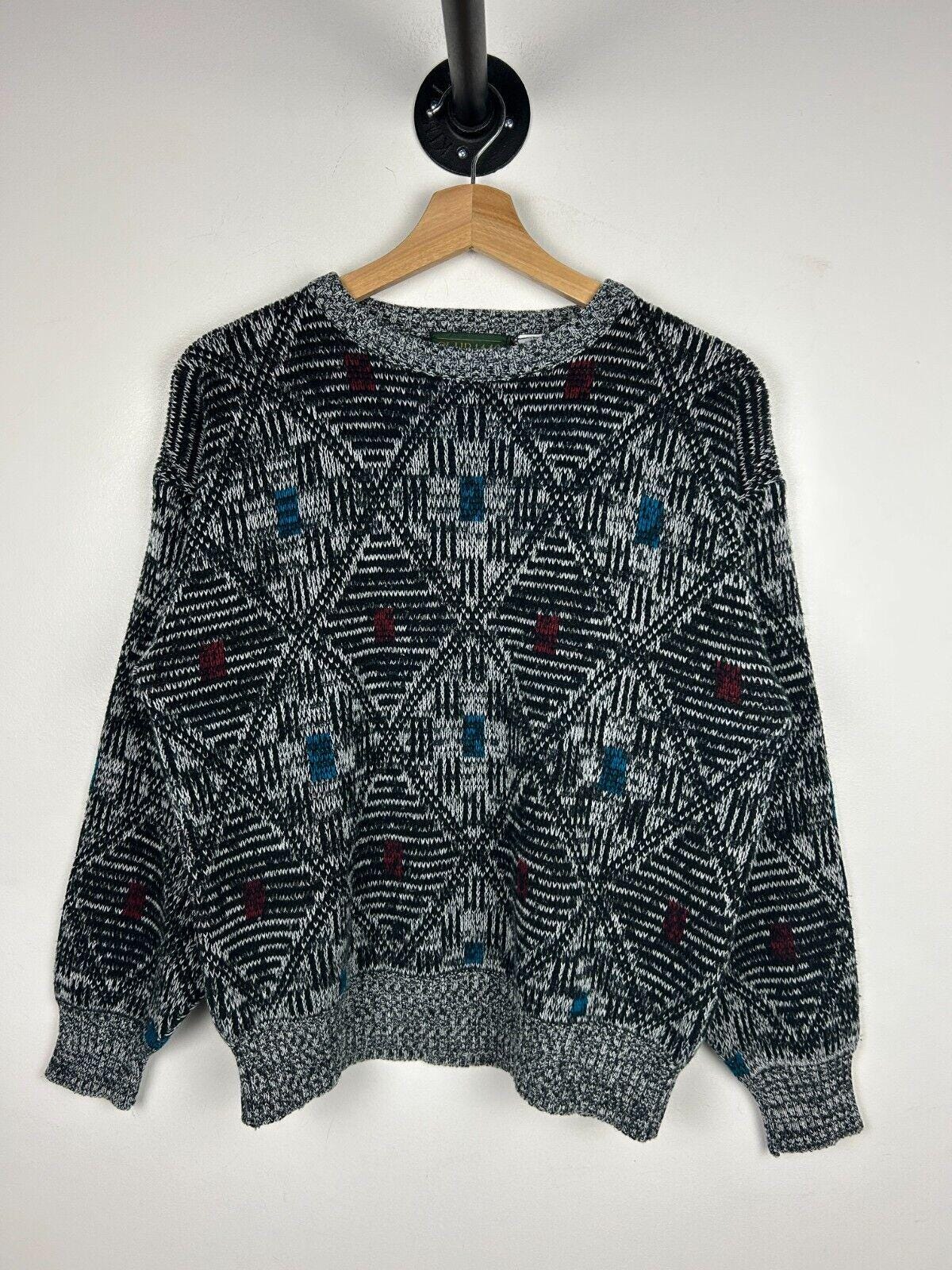 Vintage 90s Club 1440 Multi Colour Pattern Knit Sweater Size S Graphic Tee – Bold Style · High-Quality Print