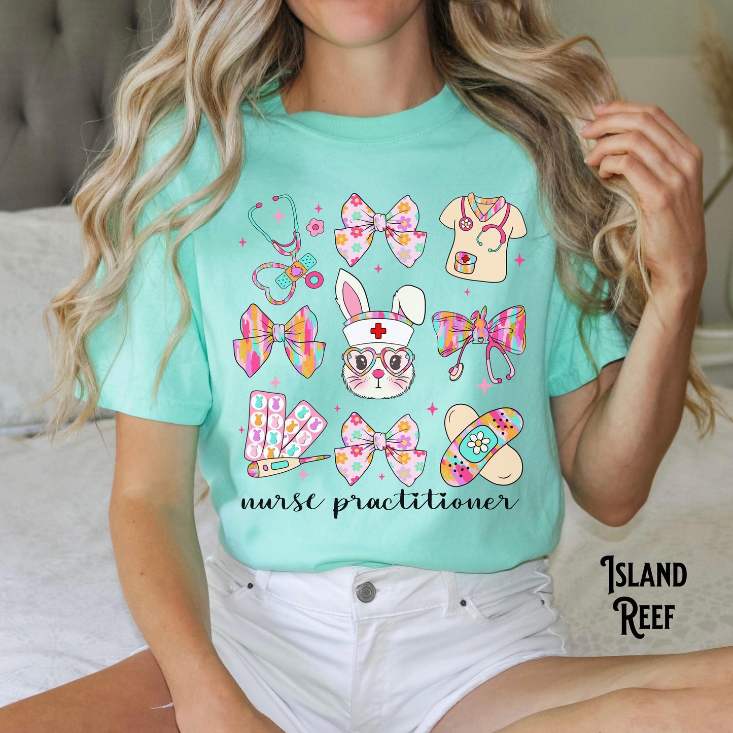 Nurse Practitioner Easter Shirt NP Easter Bow Tee NP Easter Bunny T Shirt Nursing Spring Gift for Nurse Practitioner Graphic Tee – Soft Feel · Trending Graphic Apparel
