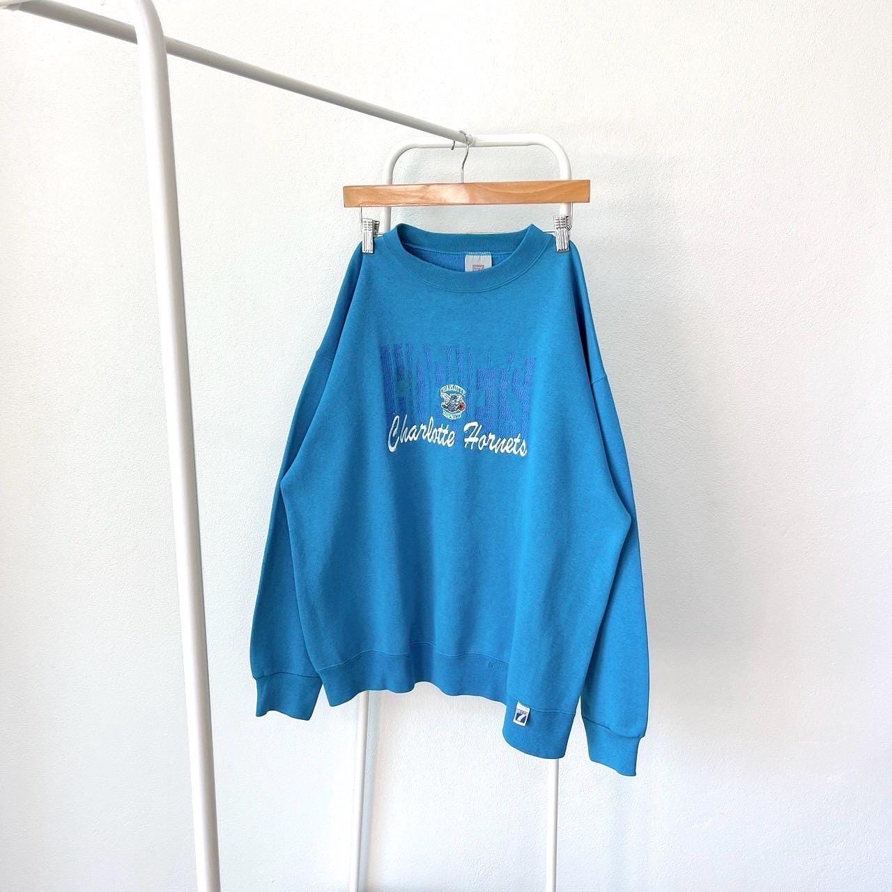 Vintage 90s Charlotte Hornets basketball vintage Logo 7 blue sweatshirt L Sweatshirt – Premium Graphic · Top Pick For Any Outfit