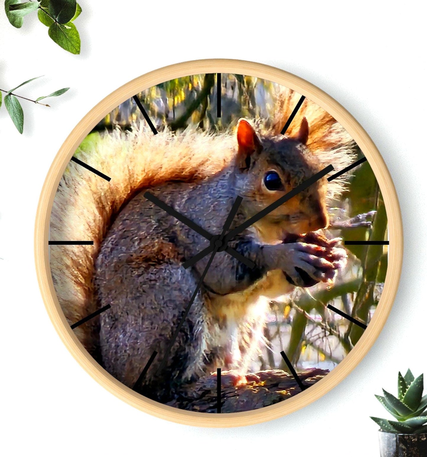 Squirrel Wall Clock Nature Lover Clock Home RV Cabin Wall Clock Animal Lover Clock Squirrel Home Decor Rustic Home Decor Kids Room Graphic Tee – Easygoing Wear · Must-Have Style