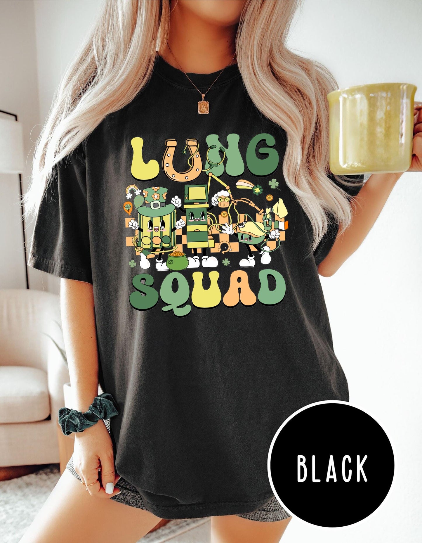 Lung Squad Shirt Respiratory Therapist St Patrick Shirt Lucky Respiratory Therapy Lung Therapist RT Shirt Pulmonologit Shirt Graphic Tee – Warm & Stylish · Must-Have Style