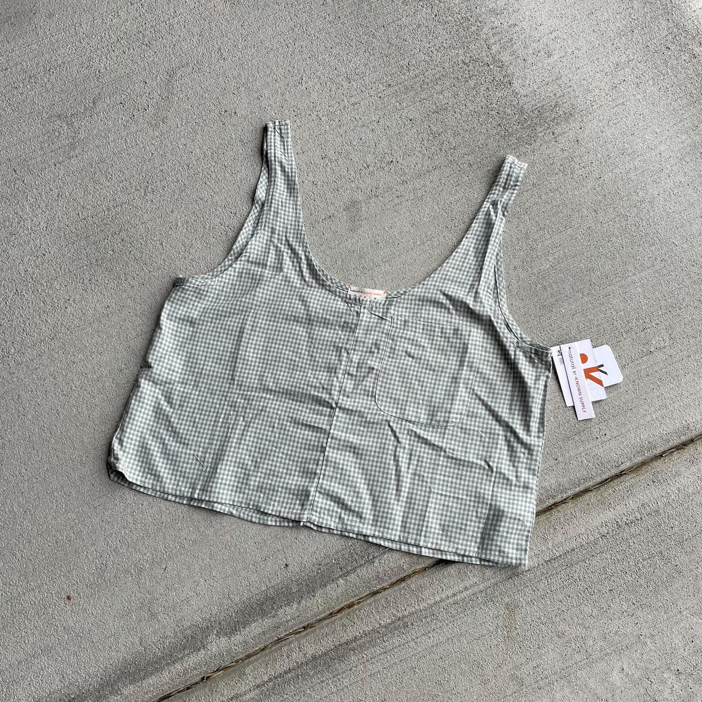 DEADSTOCK NWT green gingham checked loose boxy tank top Tank Top – Bold Style · Perfect For Daily Wear