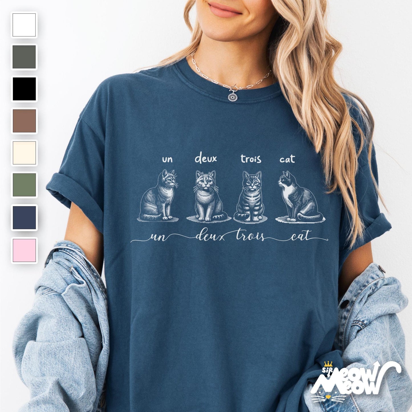 Un Deux Trois Cat T Shirt Funny French Cat Pun Tee Shirt Cute Gift for Cat Lovers Graphic Tee – Easygoing Wear · Perfect For Daily Wear