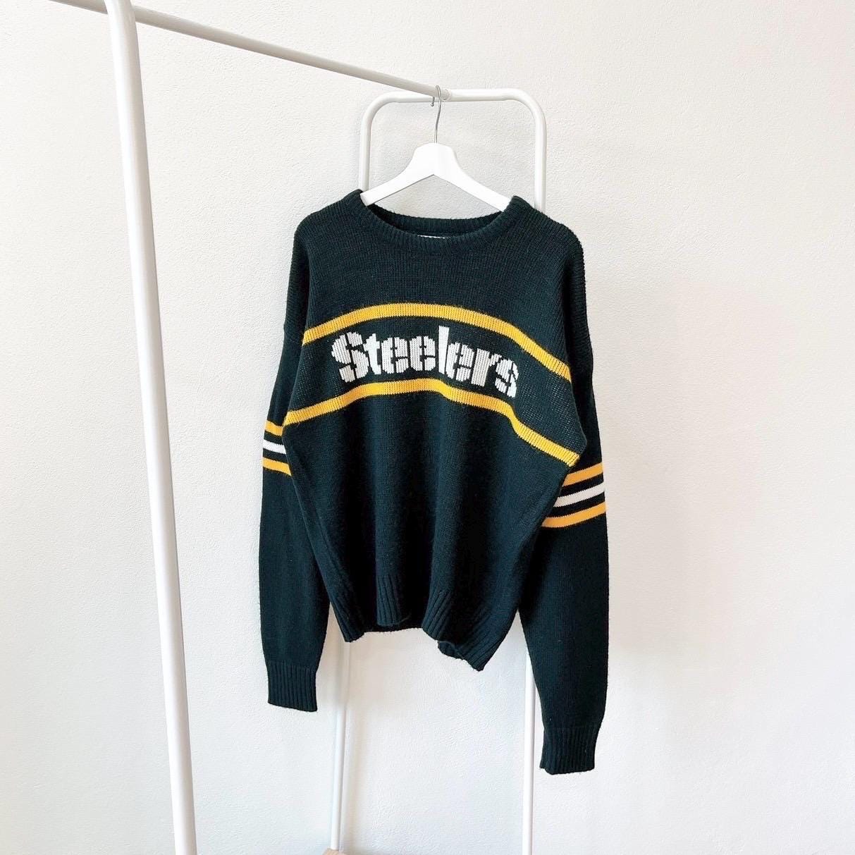 Vintage 90s Pittsburgh Steelers football vintage Pro line black knit sweater L Graphic Tee – Aesthetic Look · Trending Graphic Apparel
