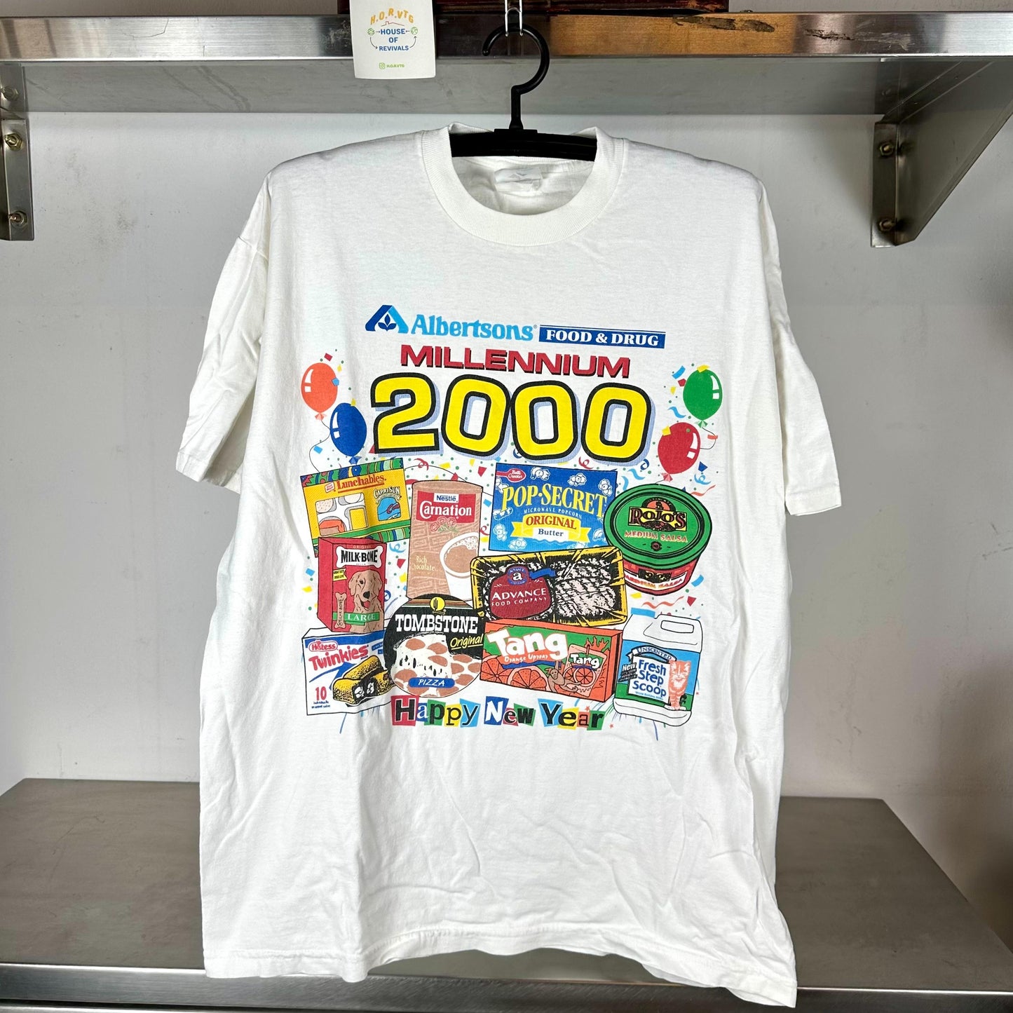 Vintage 2000 Albertsons Happy New Year Snacks Candies Promo XL T shirt Vintage Snacks Tshirt Vintage Food Tshirt Vintage Promo Tshirt Graphic Tee – Cozy Vibes · Must-Have Style