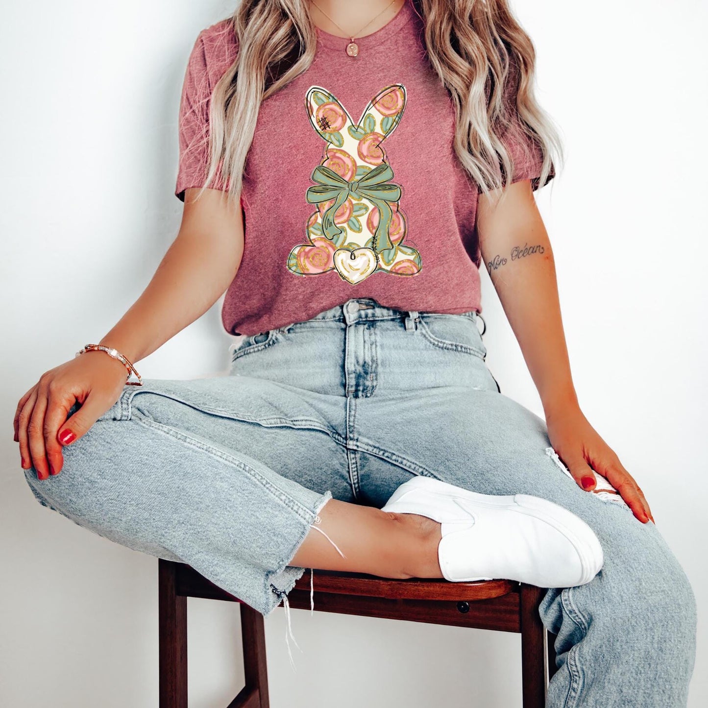Floral Easter Shirt Coquette Bow Easter Tshirt Easter Rabbit Shirt Easter Shirts for Women Easter Bunny Shirt Graphic Tee – Warm & Stylish · Great Gift For Fans
