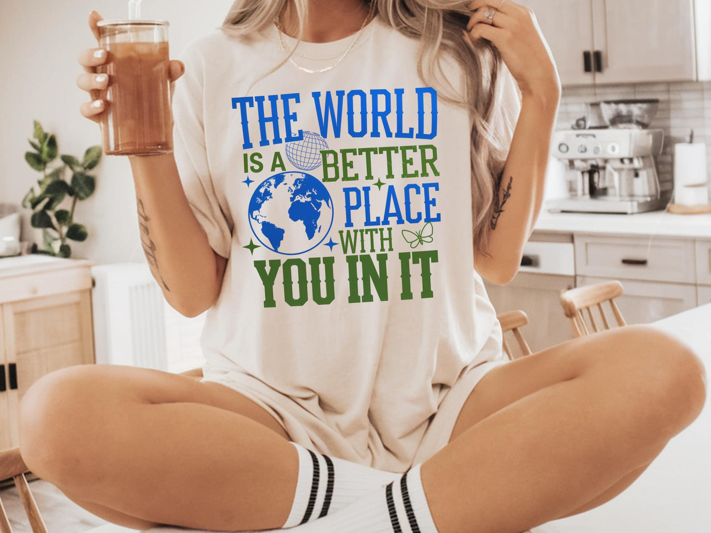 The World Is A Better Place With You In It Shirt Mental Health Awareness Shirt Funny Positive Quotes Shirt T Shirt Message Inspirant Graphic Tee – Aesthetic Look · Must-Have Style