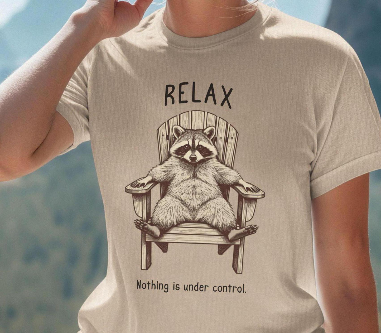 Funny Raccoon Shirt Relax Nothing is Under Control Tee Adirondack Chair and Raccoon Tee Feralcore Tshirt Gift Graphic Tee – Easygoing Wear · Great Gift For Fans