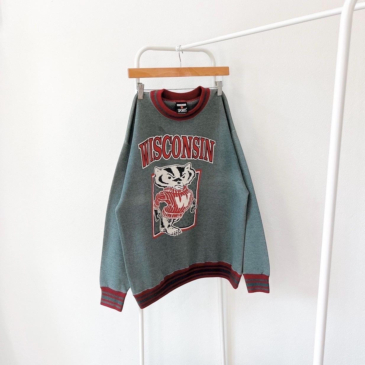 90s Wisconsin Badgers Rose Bowl NCAA vintage Signal gray sweatshirt L Sweatshirt – Easygoing Wear · High-Quality Print