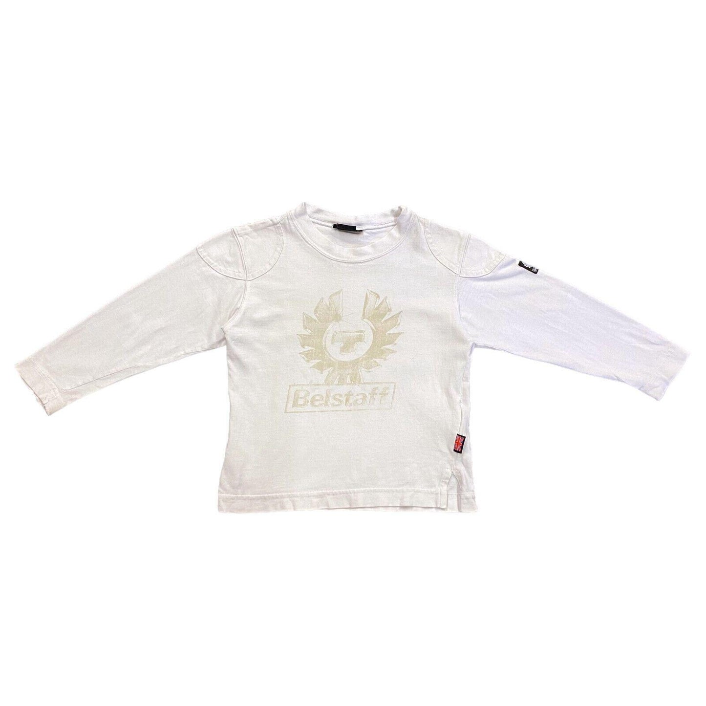 Belstaff White Kids Tshirt Vintage Boys Girls Designer Long Sleeve Age 3 Years Graphic Tee – Bold Style · Trending Graphic Apparel