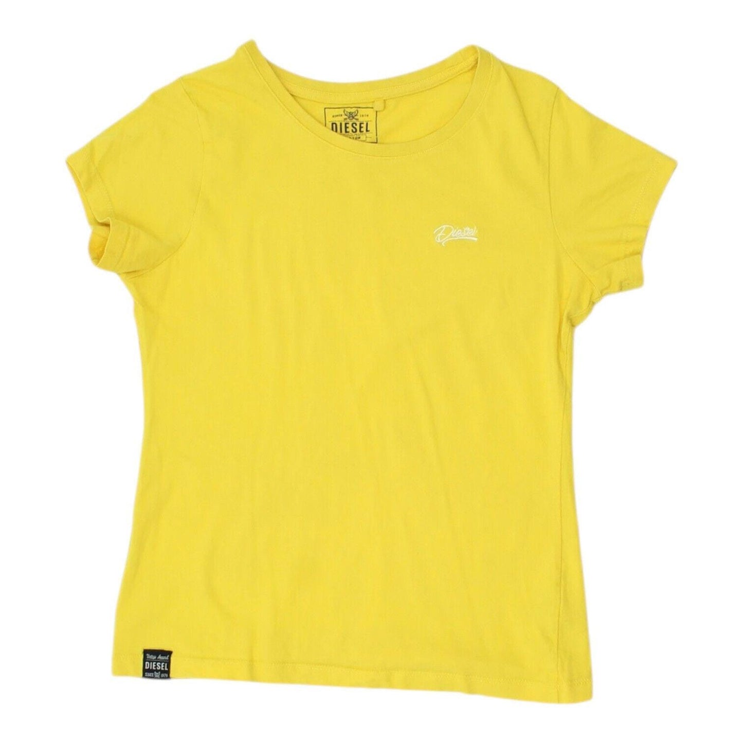 Diesel Womens Yellow Tshirt Crew Neck Tee Designer Short Sleeve Casual Top Graphic Tee – Aesthetic Look · Perfect For Daily Wear