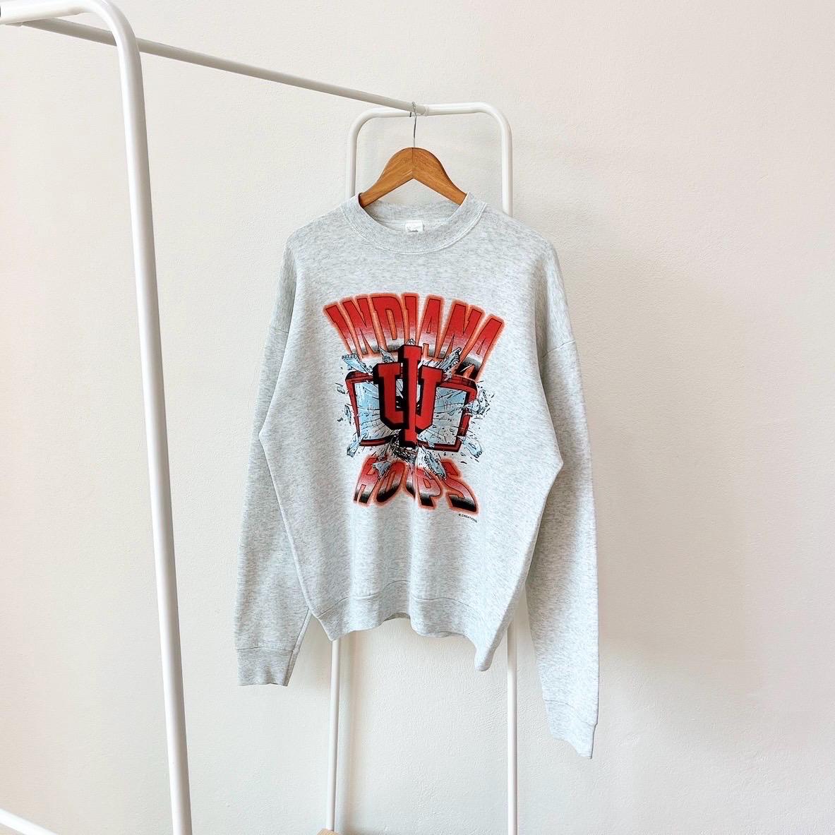 Vintage 90s Indiana Hoosier NCAA vintage fruit of the loom gray sweatshirt XL Sweatshirt – Feel-Good Design · Top Pick For Any Outfit