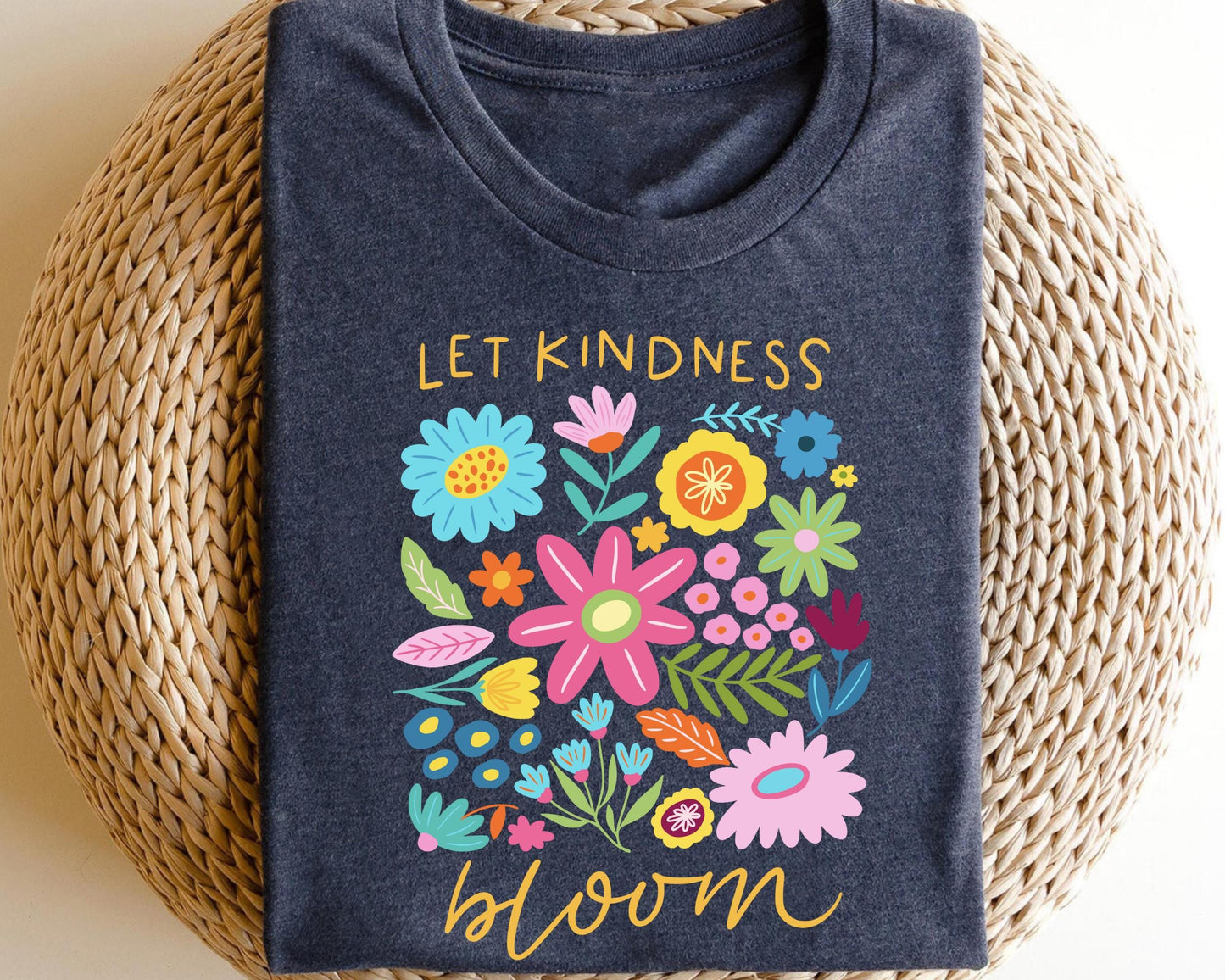 Floral Shirts Boho Floral TShirt Let Kindness Bloom Mental Health Let Kindness Bloom Floral Shirts Graphic Tee – Soft Feel · High-Quality Print