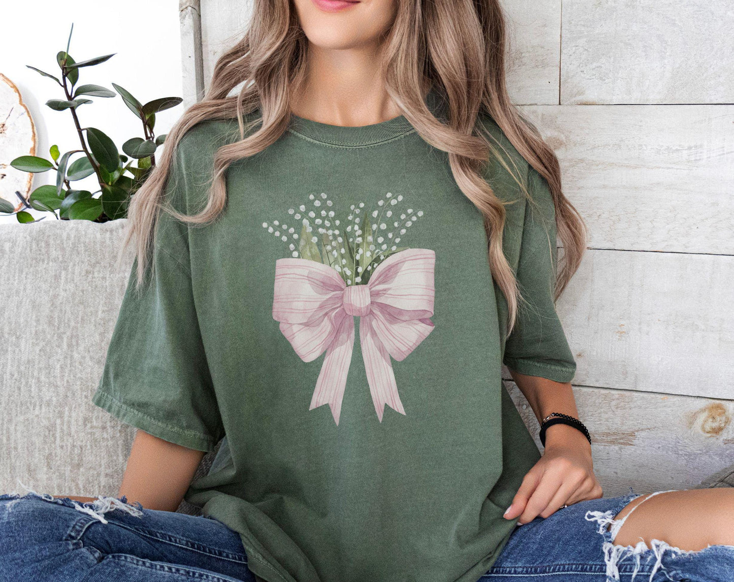 May Birth Flower Shirt Coquette Bow T Shirt and Lily of the Valley Flowers May Birth Month Gift Idea Graphic Tee – Everyday Comfort · Top Pick For Any Outfit
