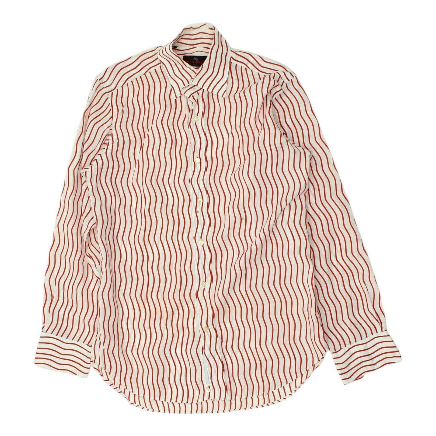 Etro Mens Patterned Shirt Vintage Red White Button Up Designer Formal Collared Graphic Tee – Warm & Stylish · High-Quality Print