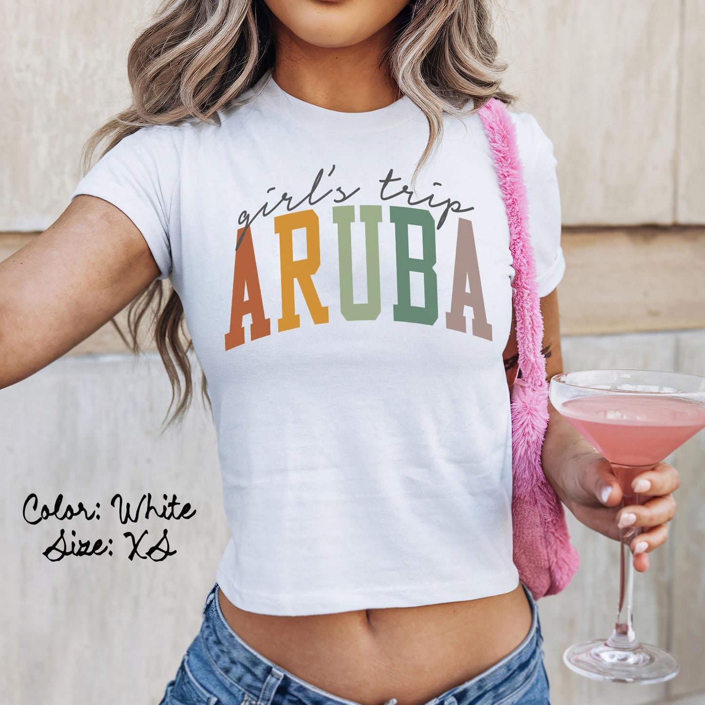Aruba Baby Tee SNUG FIT Girls Trip Tshirts Matching Shirts Group Tshirt Friends Trip Trendy Summer Graphic Tee – Feel-Good Design · Top Pick For Any Outfit