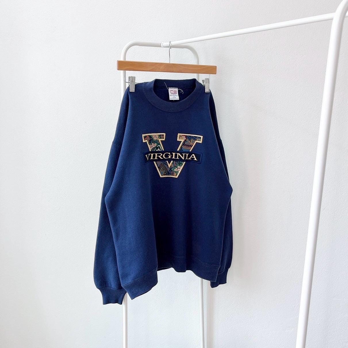 Vintage 90s Virginia embroidery USA vintage CS blue sweatshirt L Sweatshirt – Fan Favorite · High-Quality Print