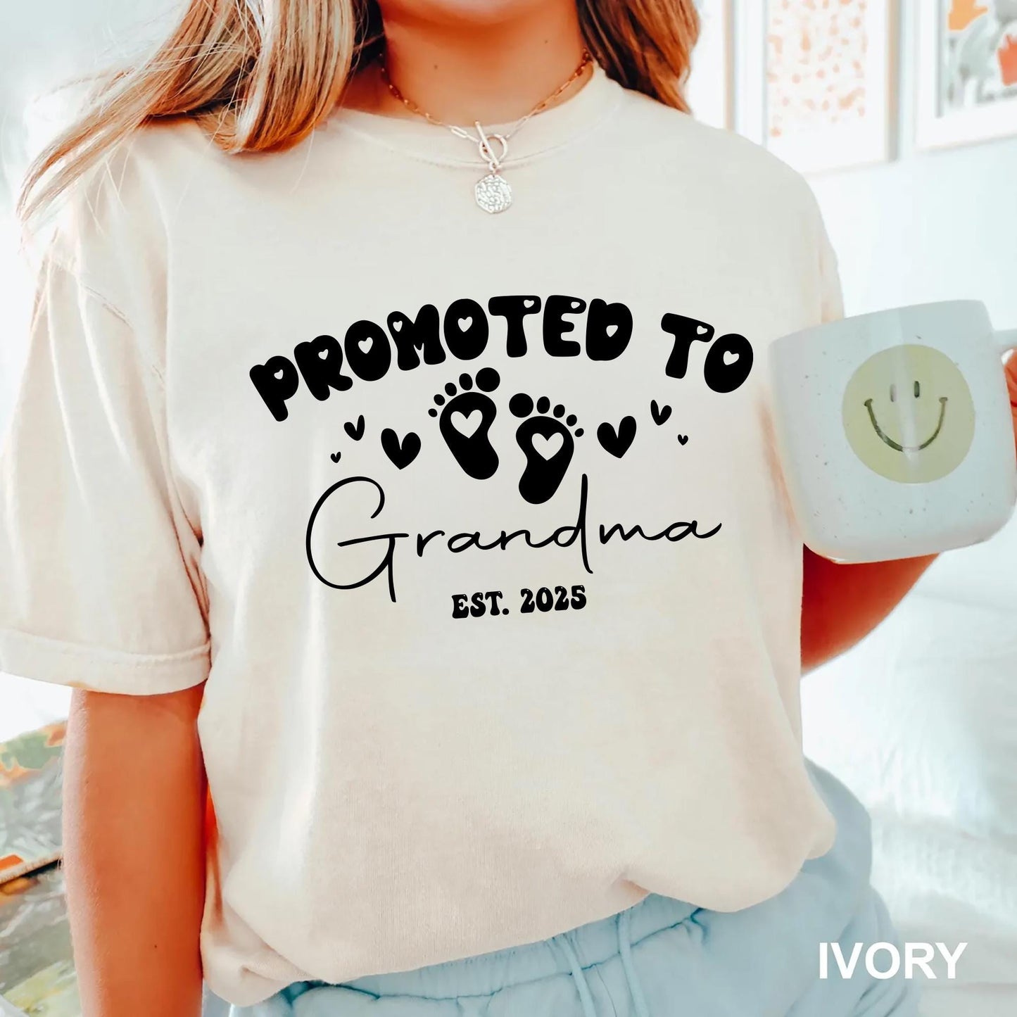 Personalize Est Grandma Shirt Promoted To Grandma Mothers Day Gift For Grandma Granny Shirt Gigi Mimi Shirt Nana Shirt Graphic Tee – Cozy Vibes · High-Quality Print